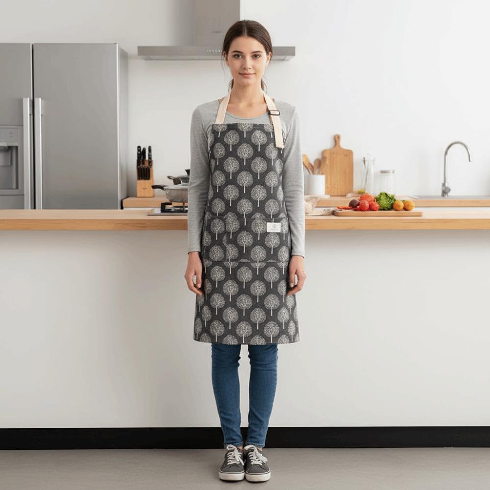 Adjustable Kitchen Aprons Oil-proof Cotton Linen Fashion Work Aprons Home Cooking Anti Dirty Household Aprons
