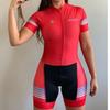 Damen-Radler-Einteiler Righttrack Kurzarm Einteiler Bunt Mono Trisuit Radsport Skinsuit