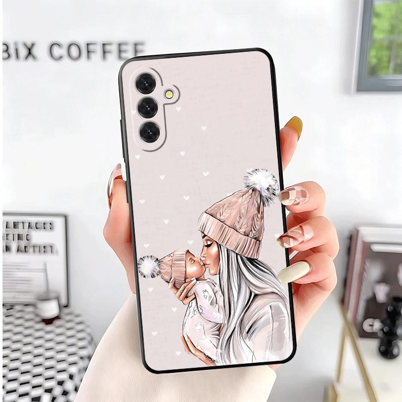 Mom Baby Girls Theme Soft Phone Case for Samsung A17 A37 A57 A16 A26 A36 A56 A15 A25 A35 A55 A14 A24 A34 A54 A13 A23 A33 A53 A52