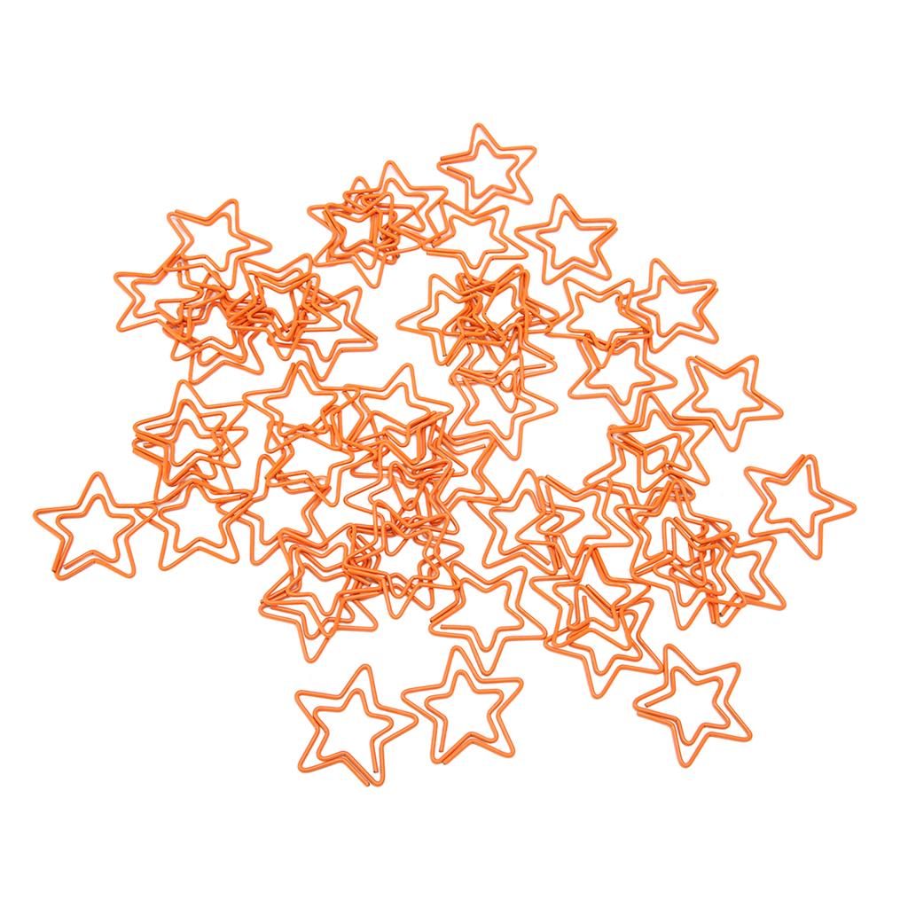 50Pcs Fancy Paperclips 5 Pointed Star Style  Metal Widely Applicable Cute Paper Clips for Off