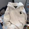 Men's Cat Print Velvet Hoodie - New Style Autumn/Winter Loose Pullover