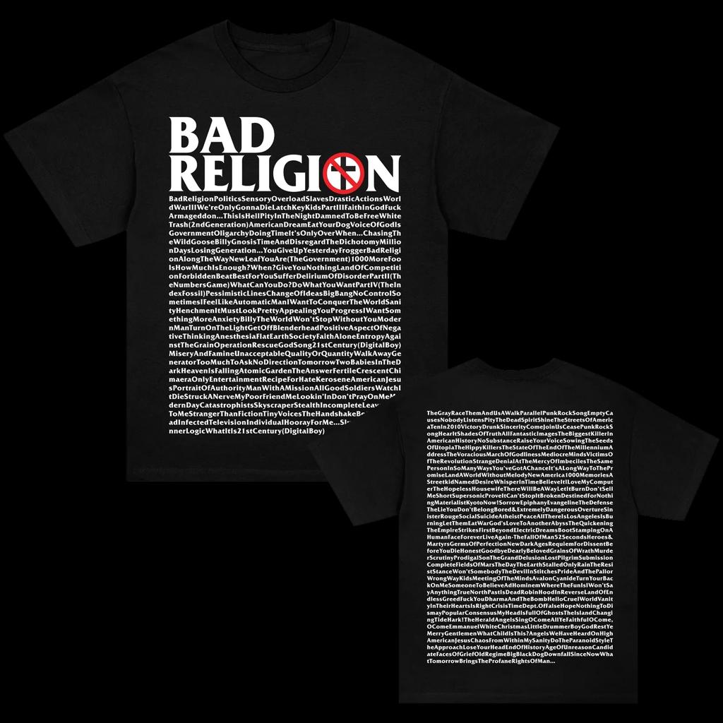 Bad Religion Graphic Unisex Women Summer Short Sleeve Tshirt Unisex Fashion Brand Luxury Top Casual Vintage Retro Daily Tshirt