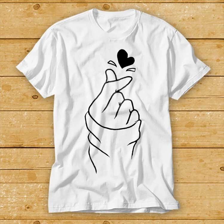 Finger Heart T Shirt Korean Love Music Heart Kdrama Drama Unisex Fashion 2213 S