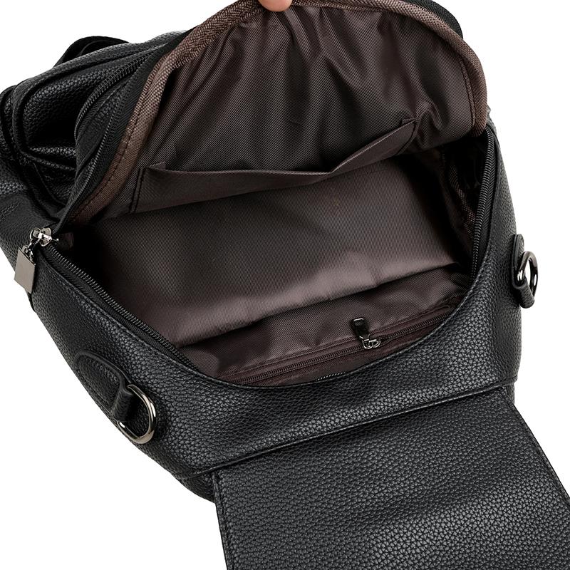 Women's Retro Solid Color Outdoor Backpack Soft Leather Large Capacity Backpack