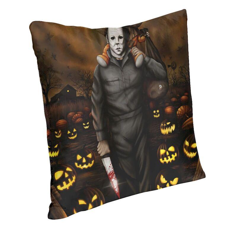 Horror Movie Throw Pillow Case Home Decorative Custom Square Michael Myers Halloween Cushion Cover 45X45 Pillowcover Living Room