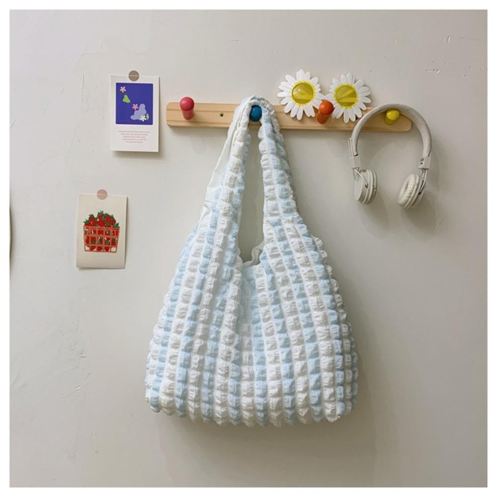 Personalized pleated bubble bag new casual fashion large capacity shoulder underarm portable tote bag