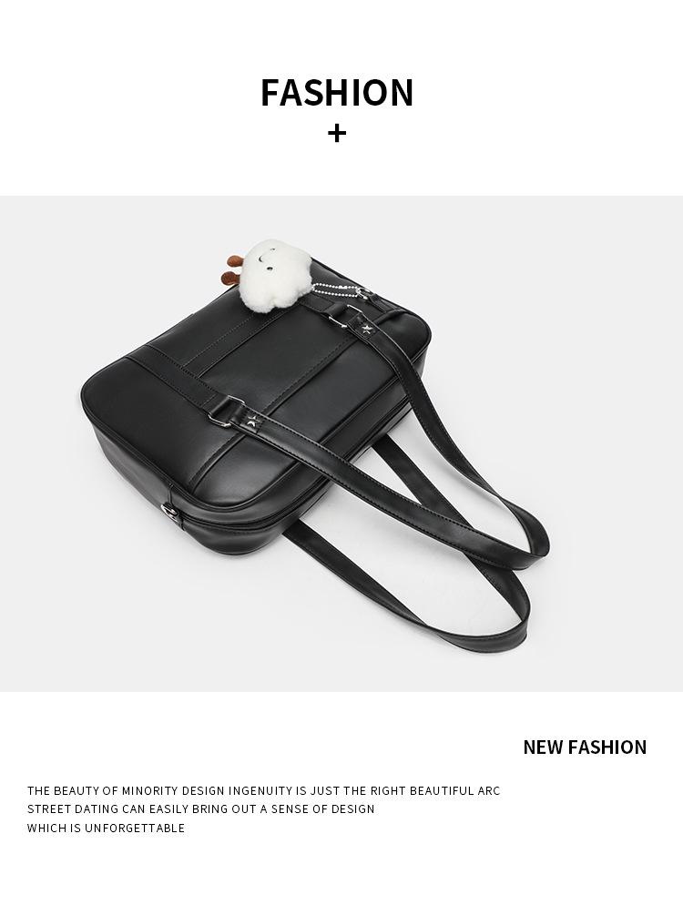 PU Women's Crossbody Bag: Japanese School Style JK Uniform Handbag, Solid Color Shoulder Bag for Student Commuting