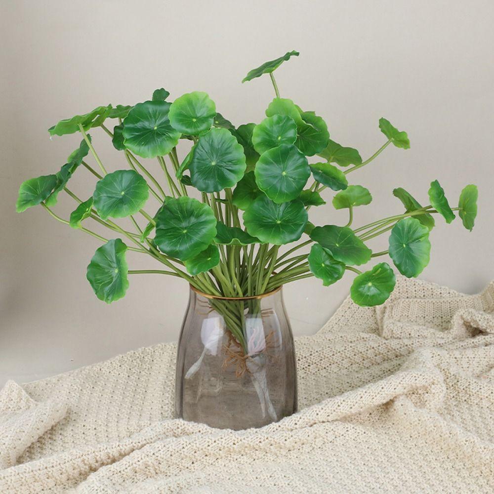 18 Heads Faux Lotus Leaf Plant Real Touch Fake Plants Artificial Lotus Leaf  Wedding Party
