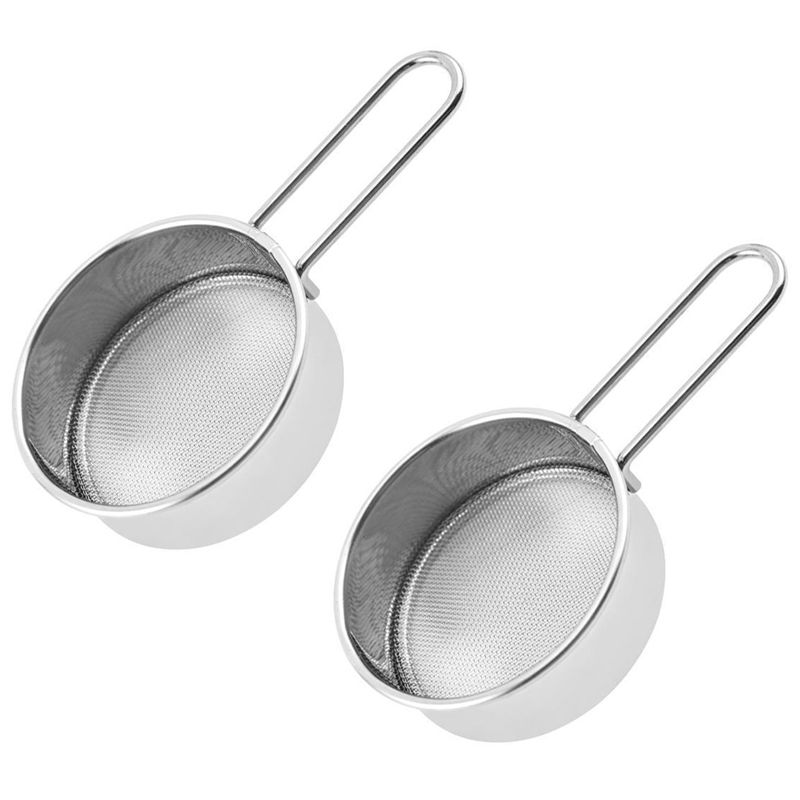 Practical-2 Pcs Stainless Steel Flour Sieve Handheld Small Sieve For Sugar Flour Powder And Spices серебряный