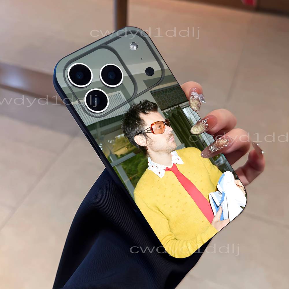 H-Harry Kiss All The Time S-Styles For iPhone 17,16,15,11,12,14,13 Pro Max Mini XS,XR,7 Plus Air Soft Black Dustproof Phone Case