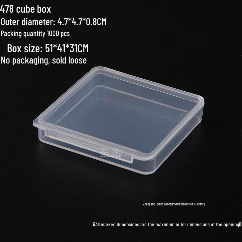 Transparent Small Square Plastic Box for Earphones, Jewelry, Beads, and Small Parts Storage (24-85)