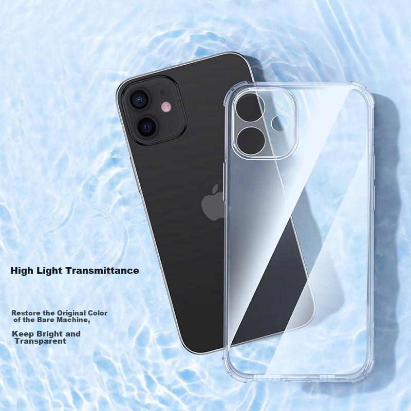 Pisen IPhone 12 Case, Compatible with IPhone 12, 6.1-Inch Transparent Slim Anti-Scratch Soft Case with Air Cushion Shockproof Protectio