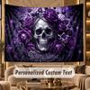 Skull Gothic (266) Theme Wall Tapestry Customized With Name Text Personalized Hanging Tapestry For Bedroom Living Room Decor