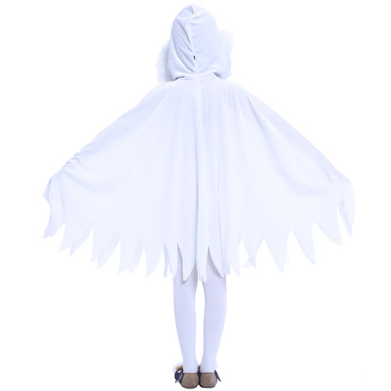 Child Boy Girl Cute White Ghost Demon Glow In The Dark Cape Cosplay Costume Kids Fancy Dress Performance Halloween Theme Party
