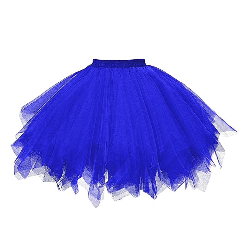 

Elastic Waist Tutu Skirt High Waist Ballet Skirt Fashion Dance Skirt Women королівський синій колір