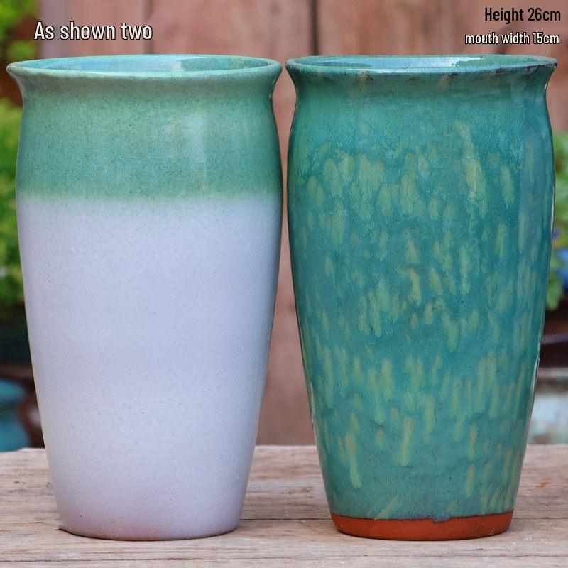 Large Handmade Coarse Pottery Ceramic Flower Pot for Outdoor Courtyard and Home, Ideal for Bougainvillea and Large Succulents