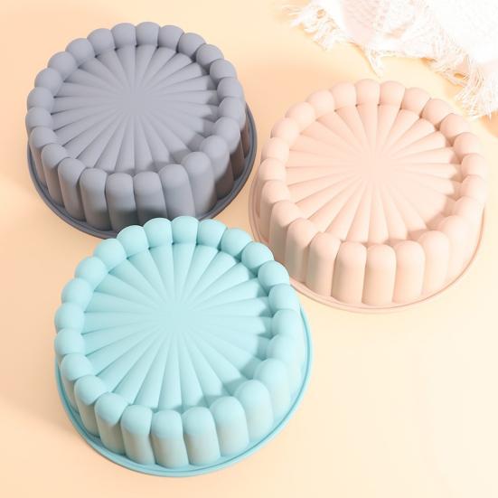 Charlotte Kakform Non-stick Silikon Rund Kakform för Ostkaka Chokladkaka Regnbågskakor Tarteletter Pajer Bröd Mousse Lätt att Rengöra Hållbar Bakeware
