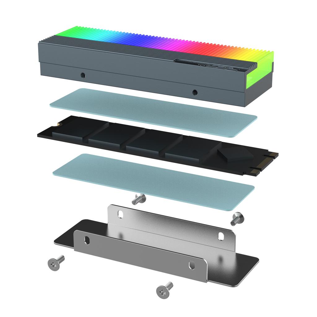 ARGB AURA Sync Computer 2280 SSD M2 Radiator Aluminum PC RGB M.2 Nvme Cooler Heatsink Solid State Drive Heat Sink Cooler