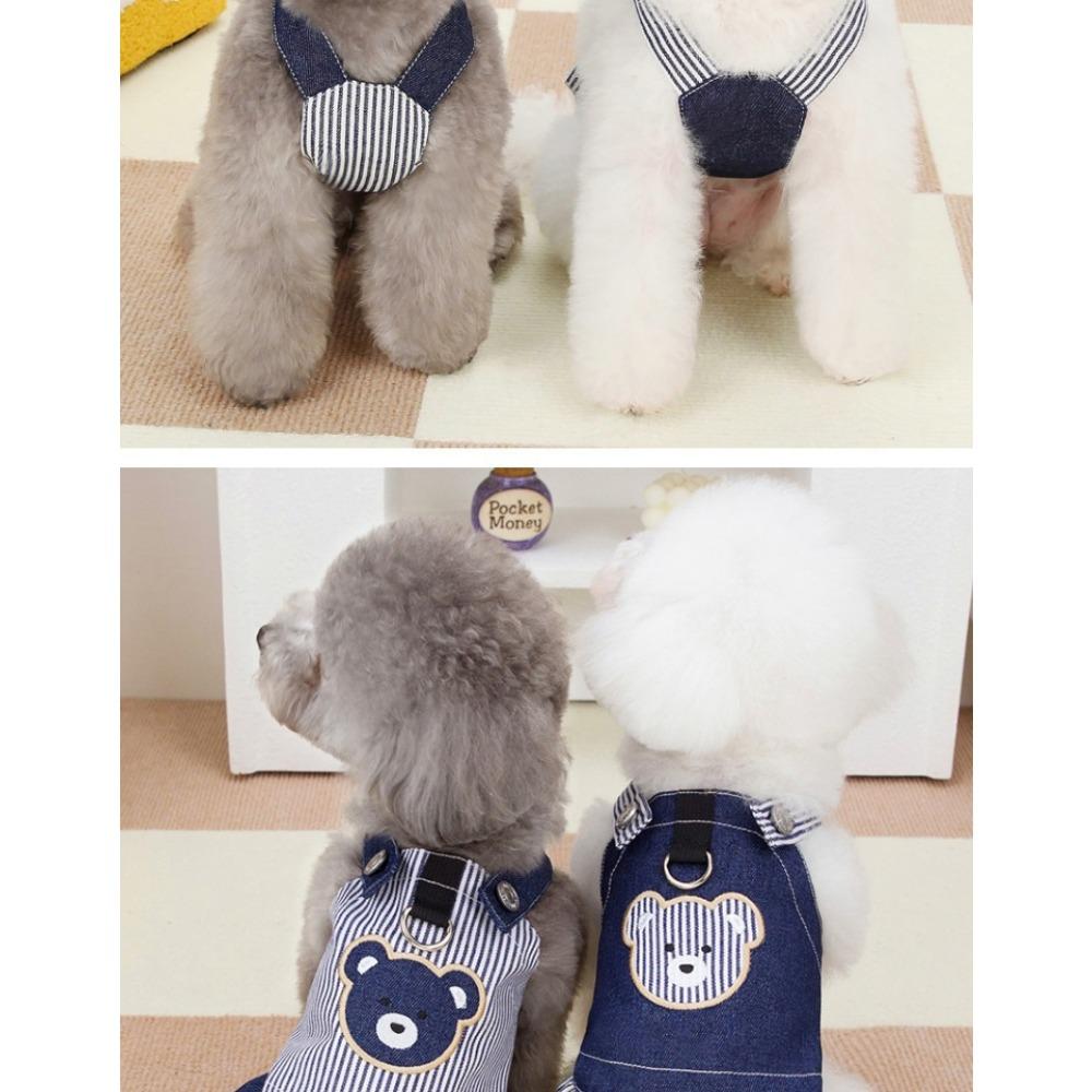Pet Small Dog Dog Clothes Teddy Denim Strap Skirt Can Be Towed Spring, Autumn and Summer