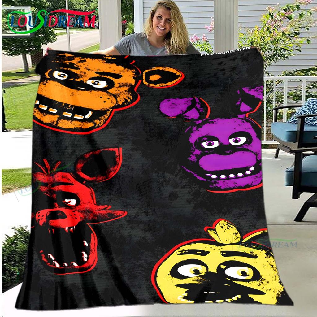 Hot Horror Characters Pattern Blanket Flannel Thin Blanket Portable Home Travel Office Lunch Break Game Blanket Birthday Gift