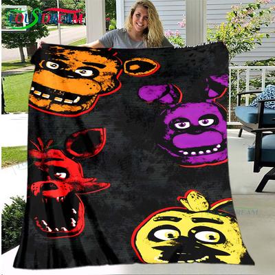Hot Horror Game Characters Pattern Blanket Flannel Thin Blanket Portable Home Travel Office Lunch Break Blanket Birthday Gift
