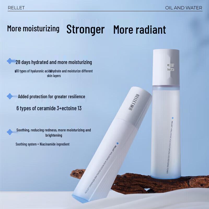 RELLET New Upgraded Hyaluronic Acid Plumping Water Lotion Set