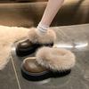 Muller tow thick-soled muffin warm fashion round head women's snow shoes show thin fluff