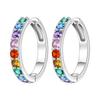 Exquisite Colorful Zircon Hoop Earrings for Women Copper Silver Plated Earrings Jewelry for Wedding Engagement Party