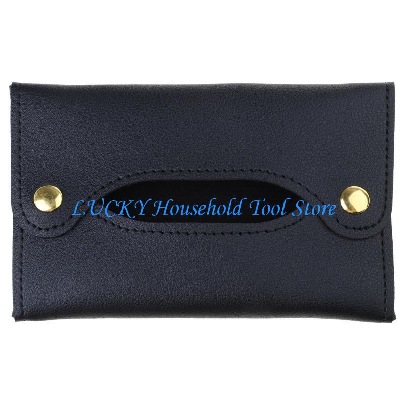 J0MC Essential Tissue Holder Dispenser Sturdy PU Leather Pouches for Hygienic Storage чёрный
