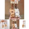 Cartoon Style Plush Keychain Pair With Soft Rabbit Bear For Mobile Phone And Bag Decor