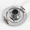 1PC Electroplating Color Decoration Stainless Steel Scandinavian Storage Round Tray Ins Wind Round Tray Wooden Handle