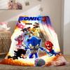 Sonic Cartoon Print Blanket Warm Comfortable Flannel Cover For Bedrooms, Sofas, Beds, Chairs LXRa52