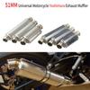 51mm Universal Motorcycle Exhaust Stainless Steel Muffler Escape 310 370 440 Mm Pipe 100cc-1000cc ATV GP Scooter For Fz6 Pcx125