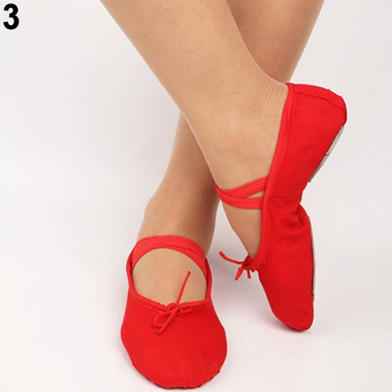 Women Girls Adult Soft Sole Ballet Dance Shoes Fitness Gymnastics Canvas Shoes