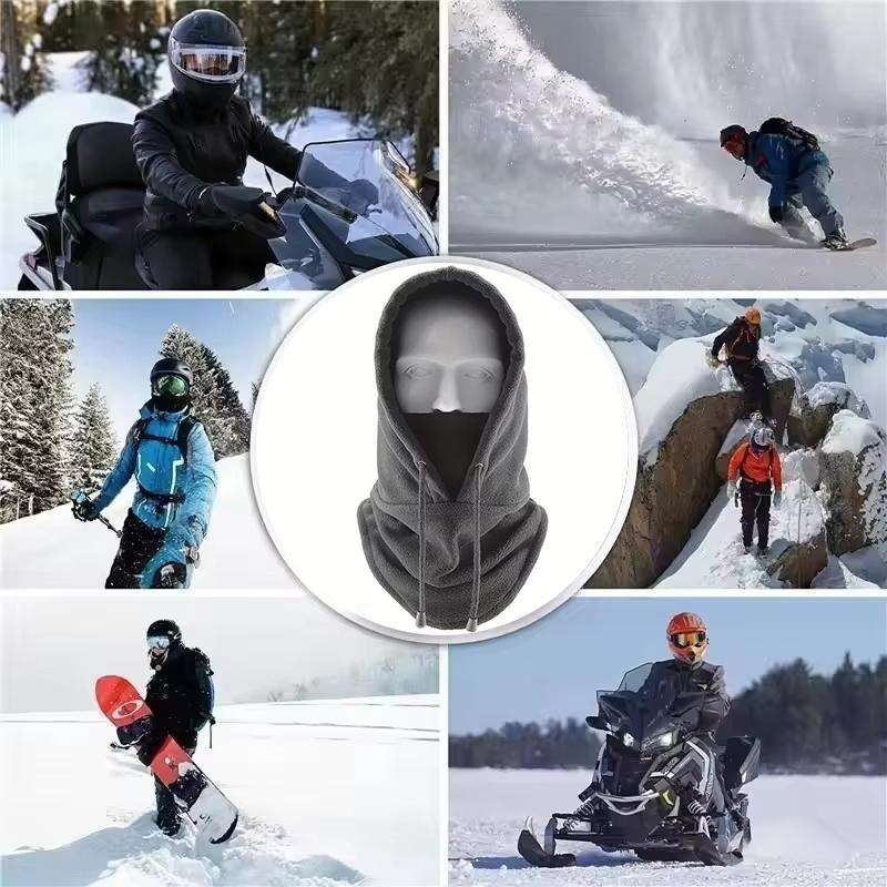 Winter Warm Balaclava Motorcycle Riding Full Face Mask Hat Thermal Windproof Cycling Cap Men Women Fleece Neck Warmer Scarf Hats