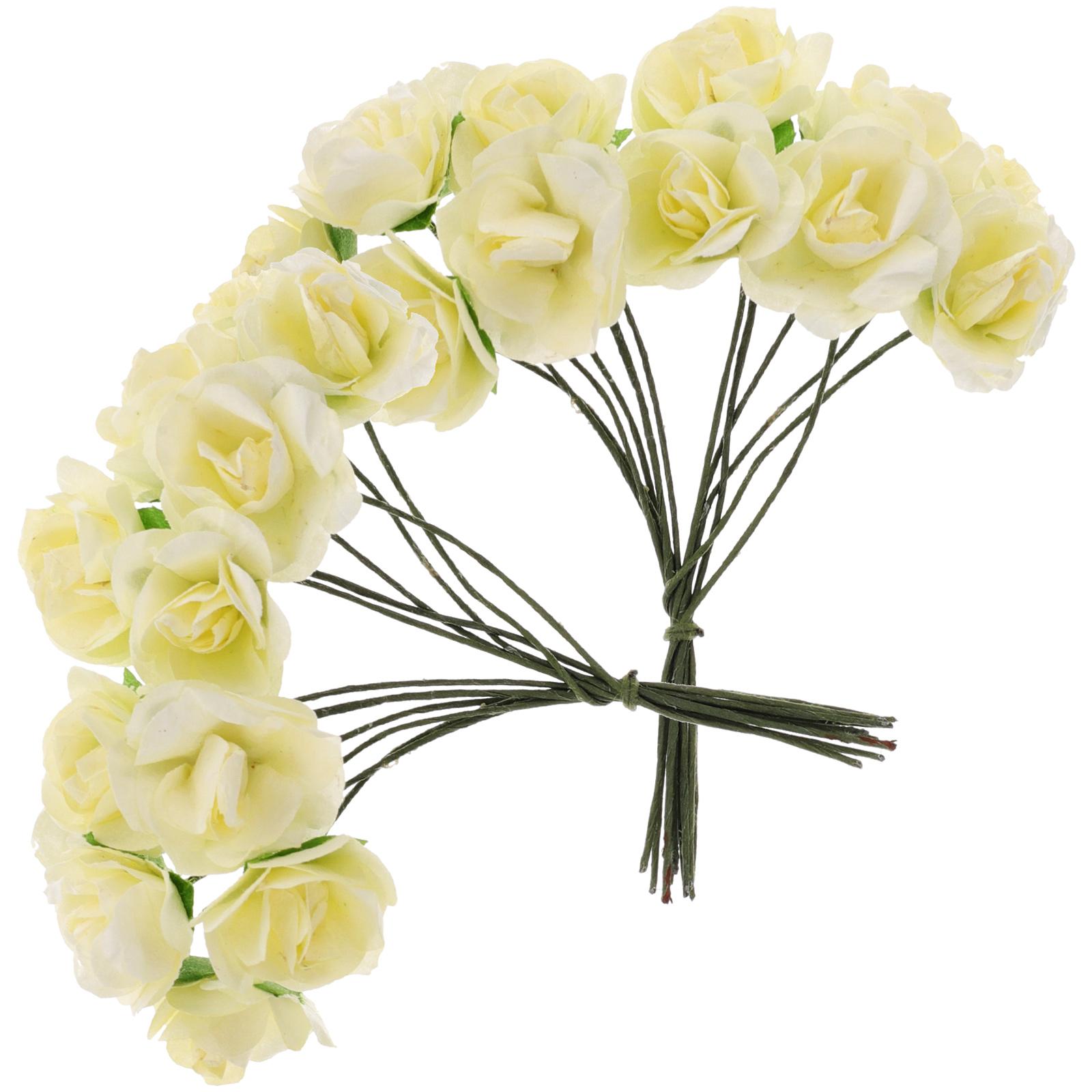 

144Pcs Faux Flowers for Vase Paper Craft Decorative Plants for Home Desk Table Flower Party Decorations Floral Party Decorations білий