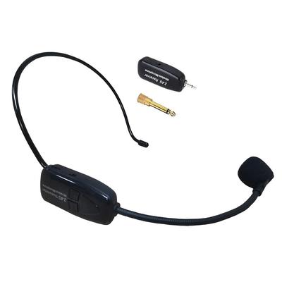 Tmei 2.4G Bezdrátová náhlavní souprava s mikrofonem, Pódium, Přenosný reproduktor, Lehká, 3,5mm Stereo mini jack, Černá (Černá)