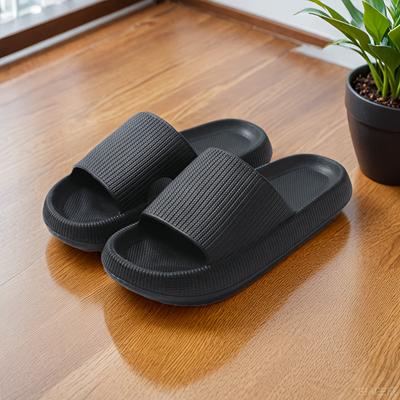 Mens Thick Bottom Eva Indoor Home Slide Shoes Slip-Resistant Suitable For Outside Wear Plush Comfort Home Slide Shoes For Men