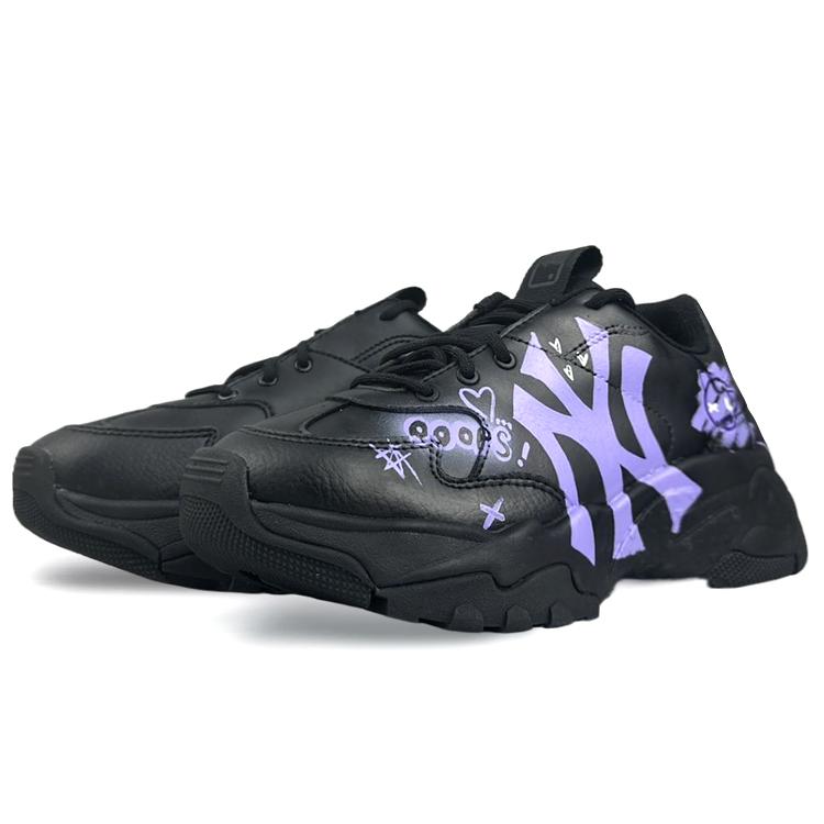 MLB Big Ball Chunky Abrasion Resistant Height Increasing Abrasion Resistant Height Increasing Low top Chunky Sneakers 3ASHC101N-50BKL(Team40SBOX)