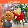 Fun And Playful Plush Keychain Toys Featuring Cartoon Hamburger And Fries French