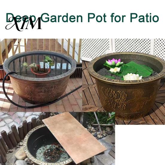 Large Capacity Decorative Planter Water Lily Planter, Vintage Round Plant Pot, Without Drainage Hole, Bowl with No Extra Plastic Flower Pot for Lotus,