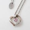 Used Necklace Pendant SILVER 4 Yondoshi Heart Stone Silver