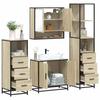 VidaXL Ensemble de meubles de salle de bain 4 pcs chêne sonoma, armoire de salle de bain, armoire de rangement de toilette, 3301276