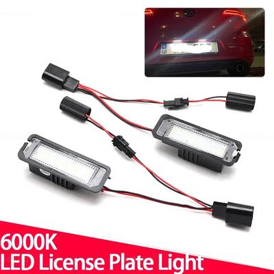 For VW Passat B5 CC Eos Golf MK4 MK5 6 7 MK7 Polo Superb Seat Leon Altea 2Pcs Canbus Car LED Number License Plate Light