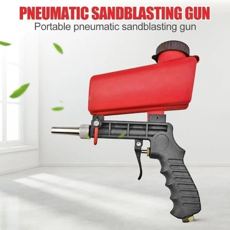 Portable Aluminium Pneumatic Sandblaster Spray Gun Sand Removal Blasting Power Machine Gravity Sandblasting Gun