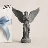 Matte Angel Decor 3D Printed Praying Figurine, Retro Guardian Angle Statue, Decorative Statue Artistic Winged Women Decoration for Home Office,
