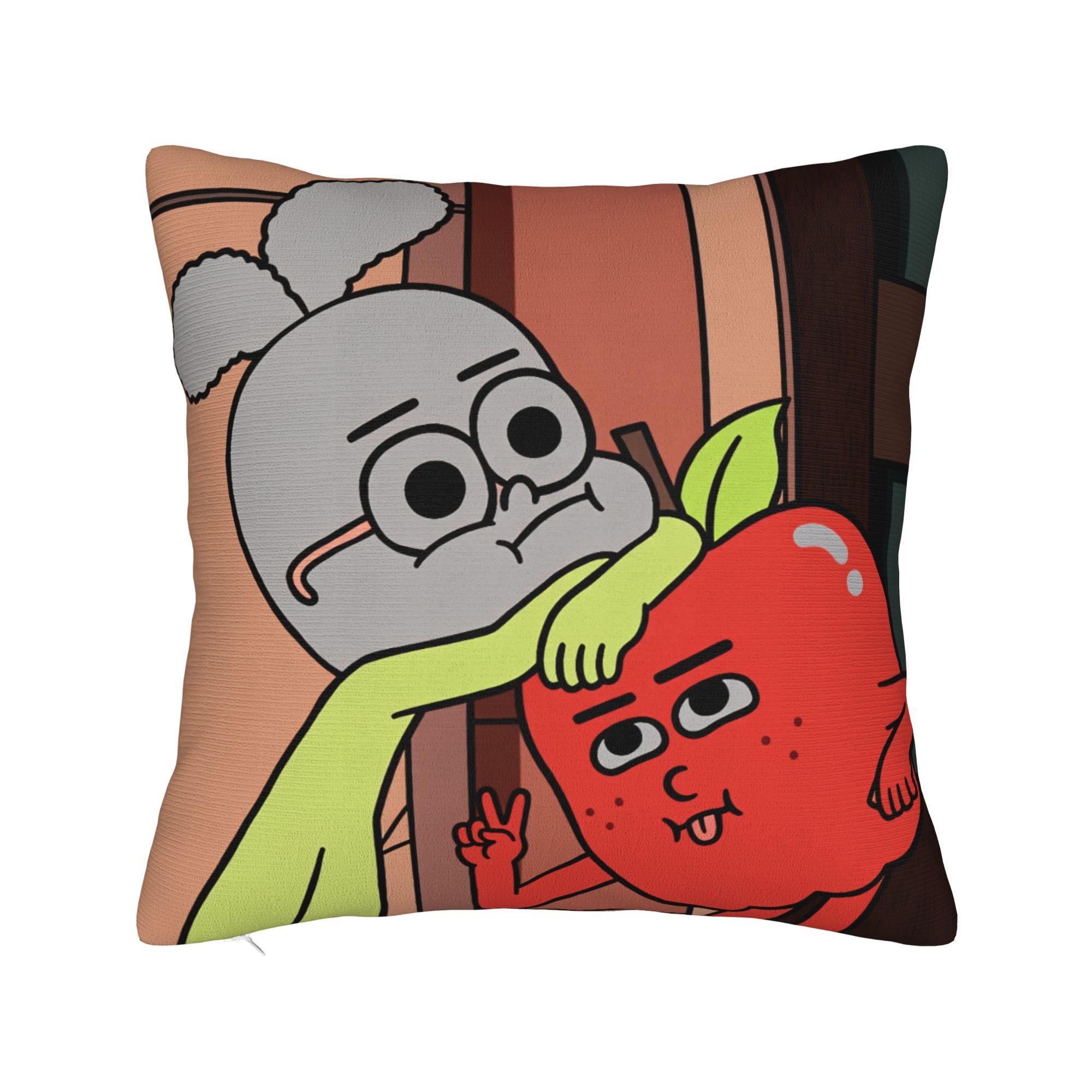 Apple and Onion  Pillow Cover  Comfy Cushion Cover Funny Pillow Case For Office Car Home Decor 12x12Inch
