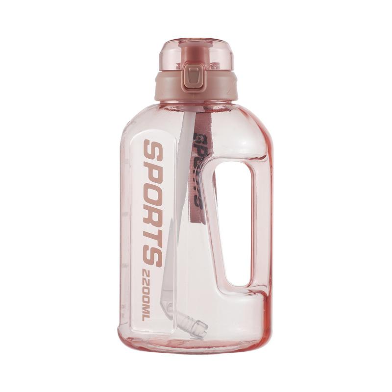 

Большая емкость для воды Пластиковый спортивный чайник для взрослых Фитнес-чайник большой тонны бочка вместительная чашка Большая переносная бутылка для воды для живота 1500ml розовый