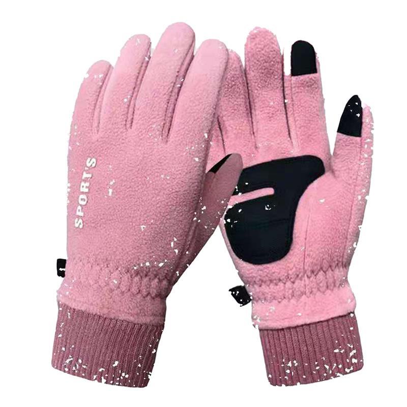 

Новые 1 пара зимних перчаток мужские женские велосипедные термофлисовые холодостойкие ветрозащитные водонепроницаемые теплые для улицы бега катания на лыжах варежки women розовый