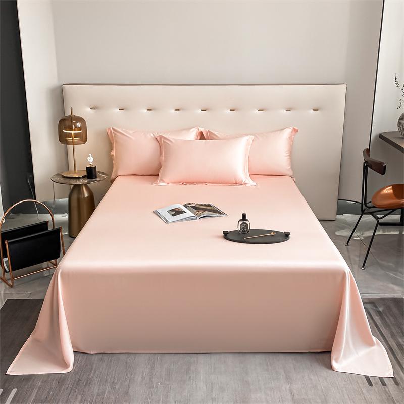 Popular 100% Cotton Sateen Bed Sheet Set - Solid Color, Long Staple Cotton, Single/Double Sizes, Three-Piece Collection